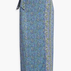 Veronica Beard Amura Printed Jacquard Midi Wrap Skirt